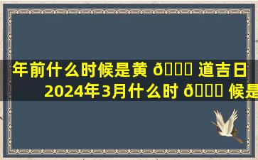 年前什么时候是黄 🍀 道吉日（2024年3月什么时 🐎 候是黄道吉日）